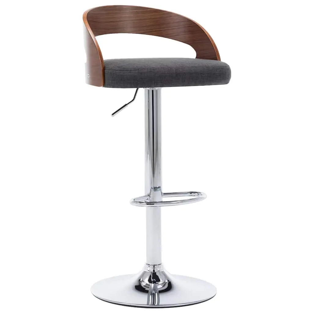 Bar Stools Set of 2 for Home Kitchen Grey Fabric Height Adjustable Counter Chairs