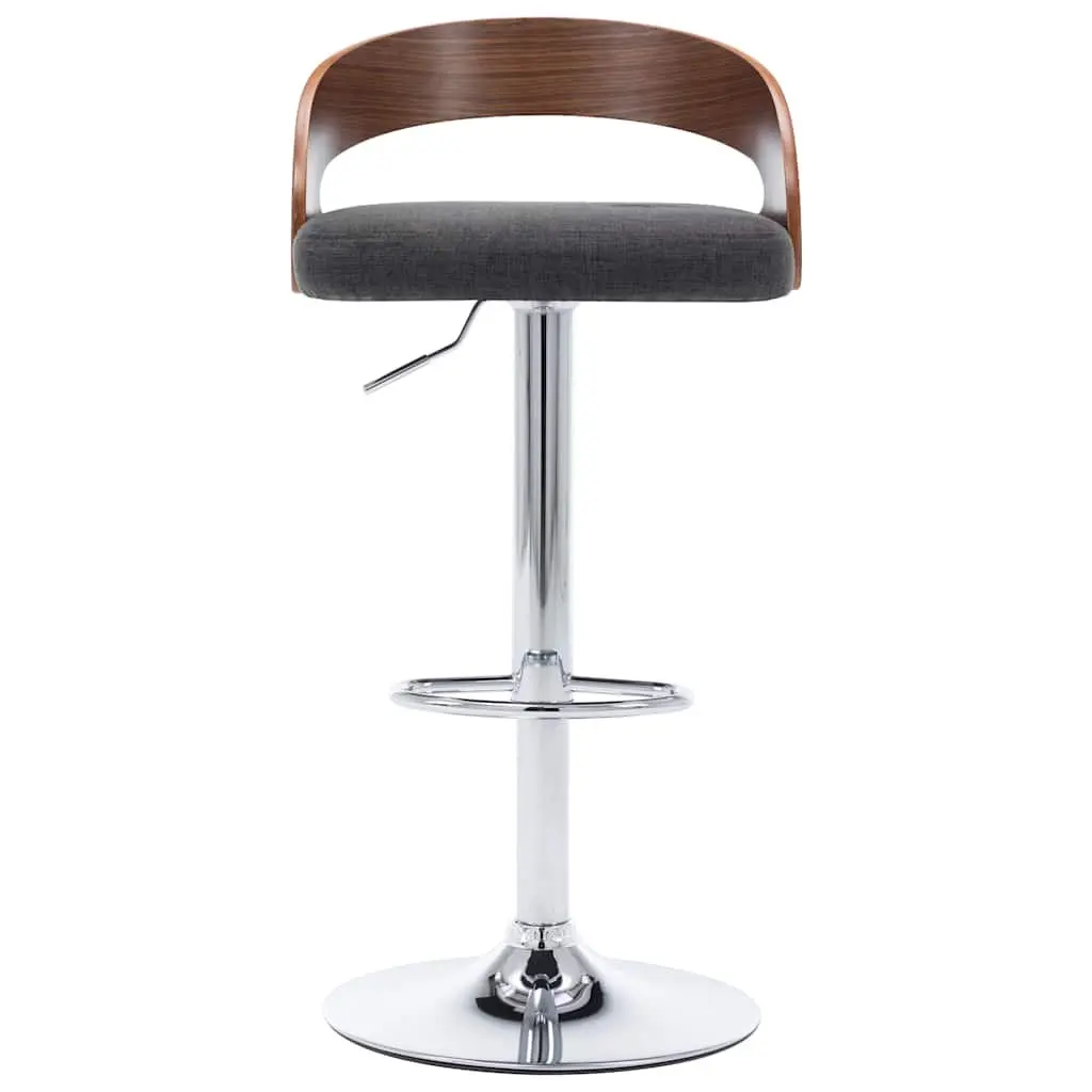 Bar Stools Set of 2 for Home Kitchen Grey Fabric Height Adjustable Counter Chairs