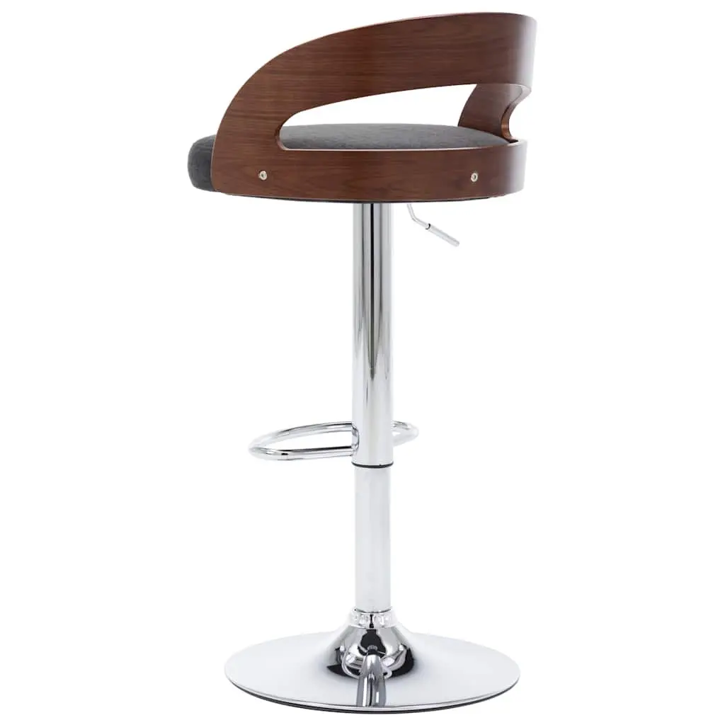 Bar Stools Set of 2 for Home Kitchen Grey Fabric Height Adjustable Counter Chairs