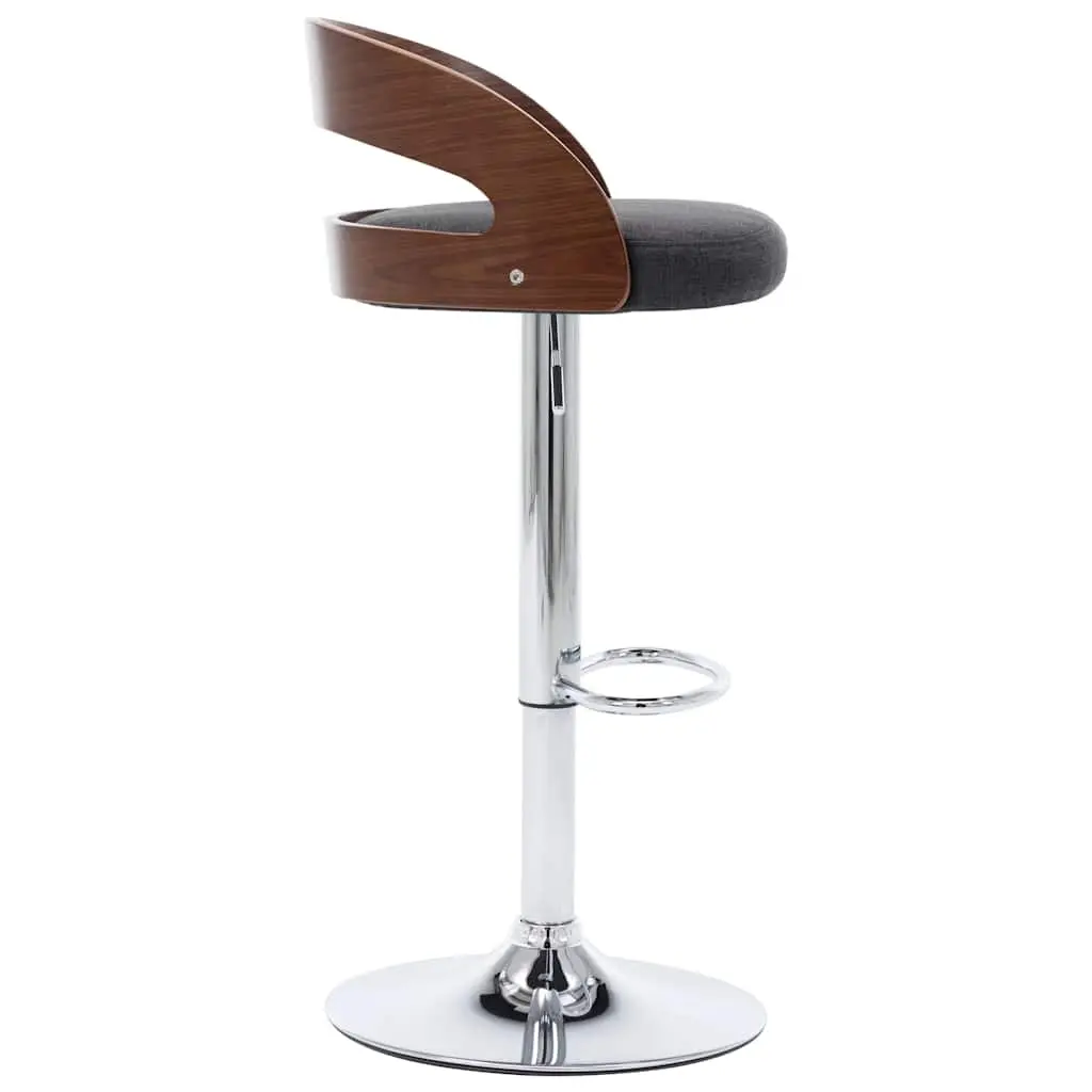 Bar Stools Set of 2 for Home Kitchen Grey Fabric Height Adjustable Counter Chairs