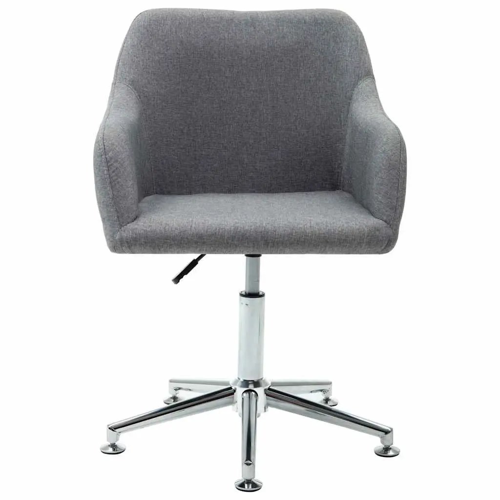Swivel Dining Chair Grey Fabric Kitchen Lounge Office Ergonomic Padded Seat