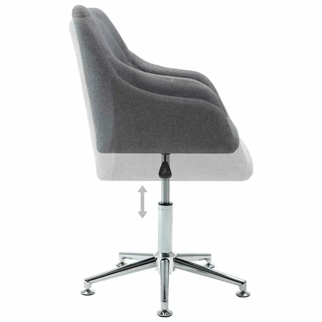 Swivel Dining Chair Grey Fabric Kitchen Lounge Office Ergonomic Padded Seat