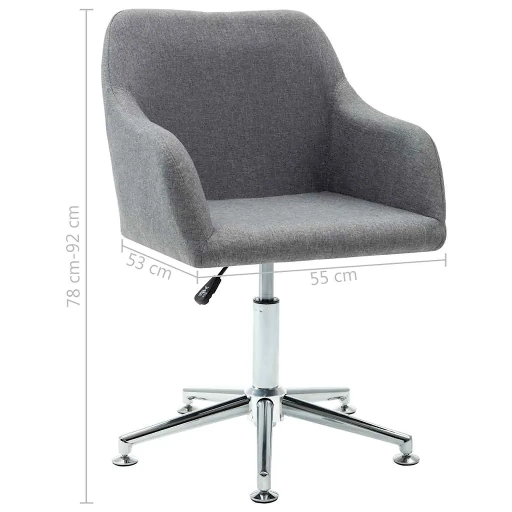 Swivel Dining Chair Grey Fabric Kitchen Lounge Office Ergonomic Padded Seat