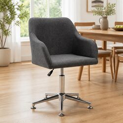 Swivel Dining Chair Specifications: Grey Fabric and Ergonomic Design