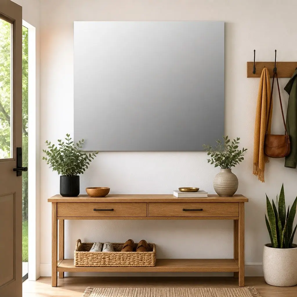 Frameless Wall Mirror 70x50 cm Silver Glass
