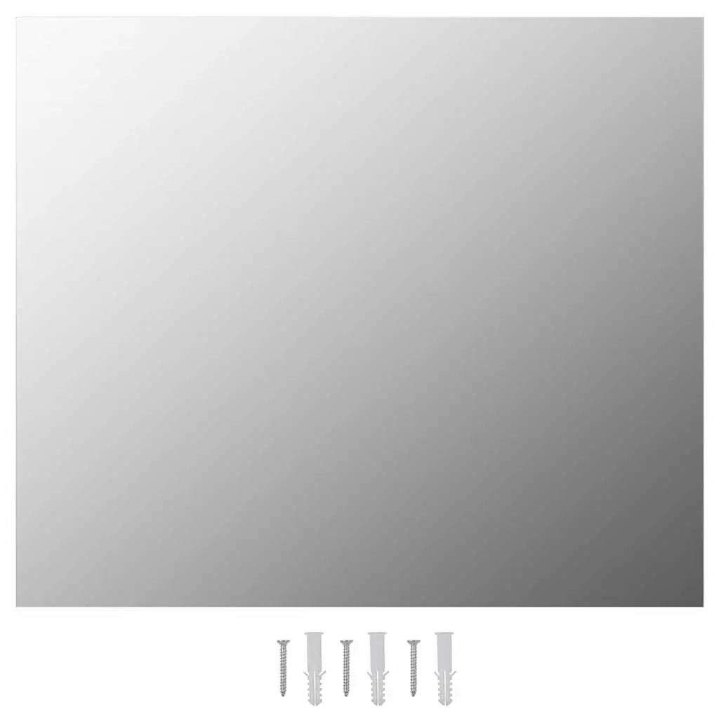 Frameless Wall Mirror 70x50 cm Silver Glass