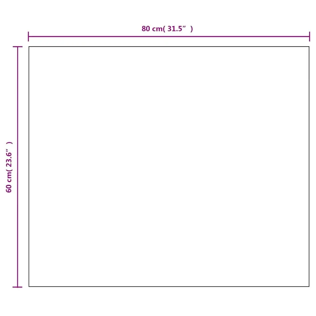 Frameless Rectangular Wall Mirror 80x60 cm Silver Glass Home Decor Bathroom