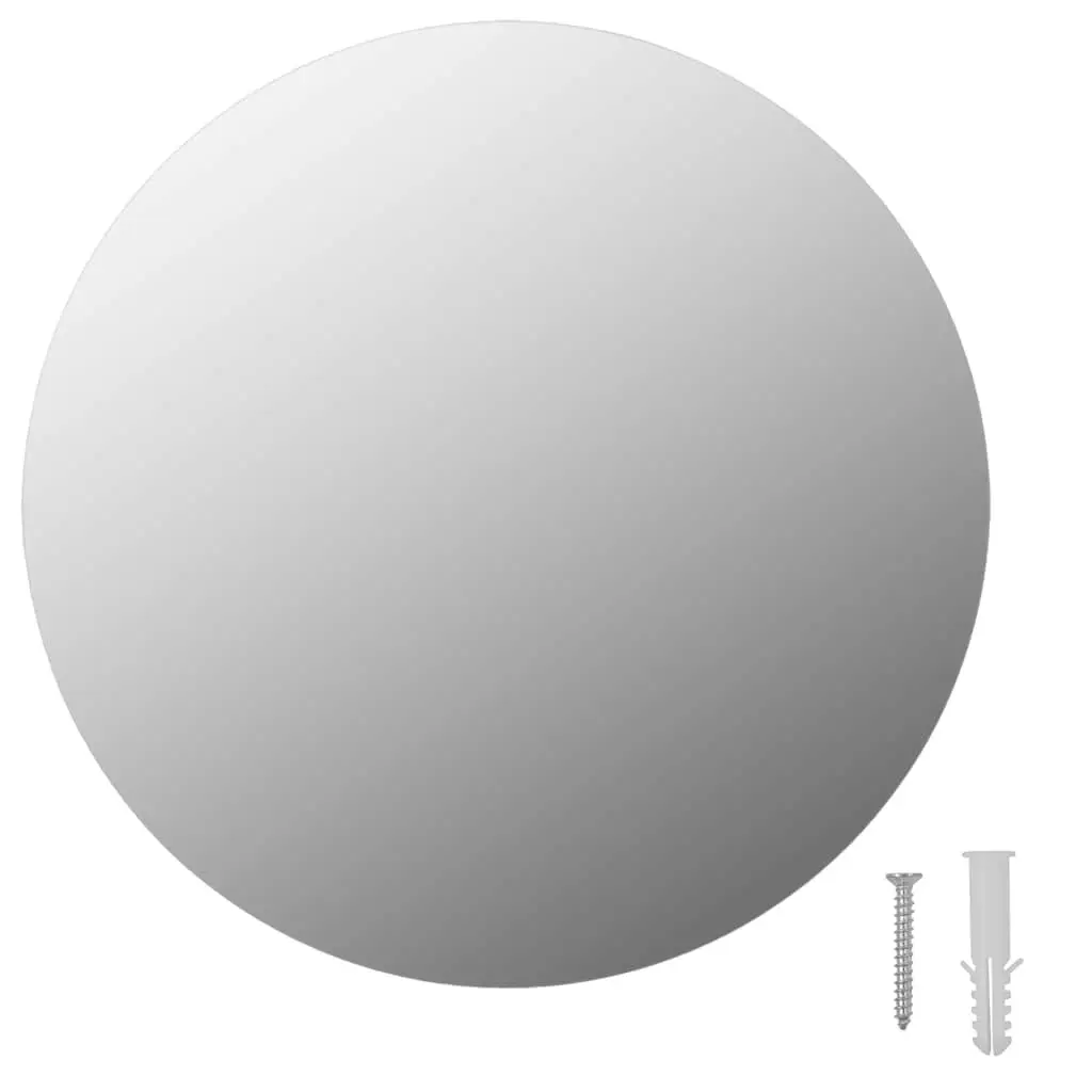 Round Wall Mirror for Home Decor 30cm Silver Glass Reflective