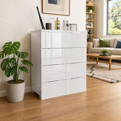 High Gloss White 8-Drawer Sideboard Dimensions and Specs