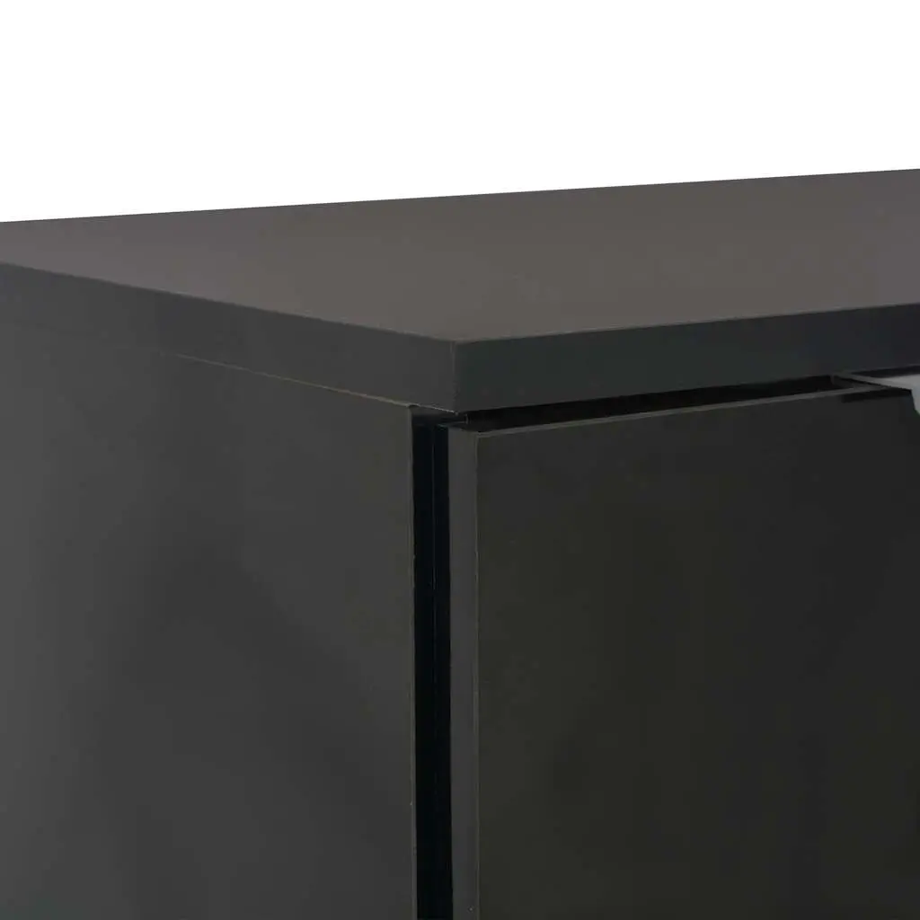 Sideboard Storage Cabinet for Home 71 x 35 x 80 cm High Gloss Black with 2 Drawers and 2 Doors Engineered Wood