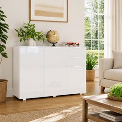 Sideboard Specifications: 2 Drawers, 3 Doors, High Gloss Finish