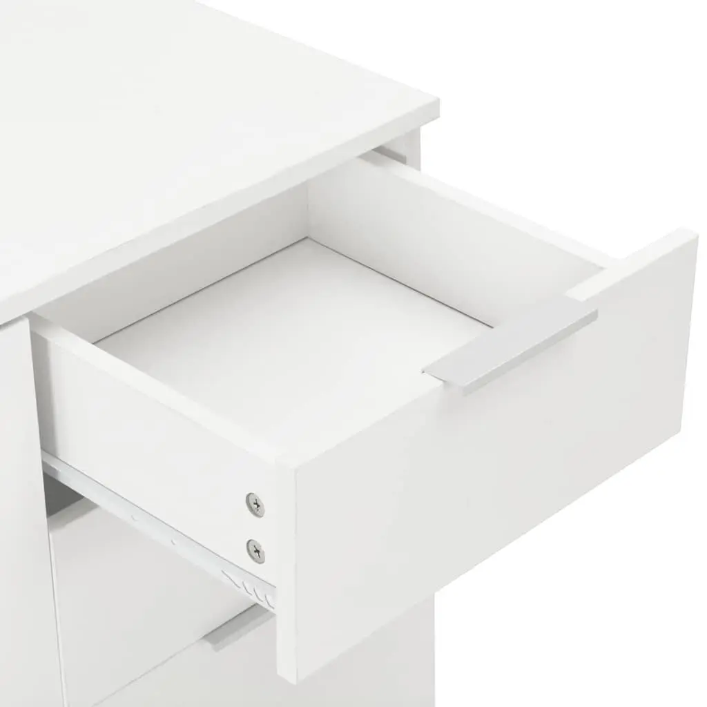 White High Gloss Sideboard Storage Cabinet with Drawers and Doors Living Room