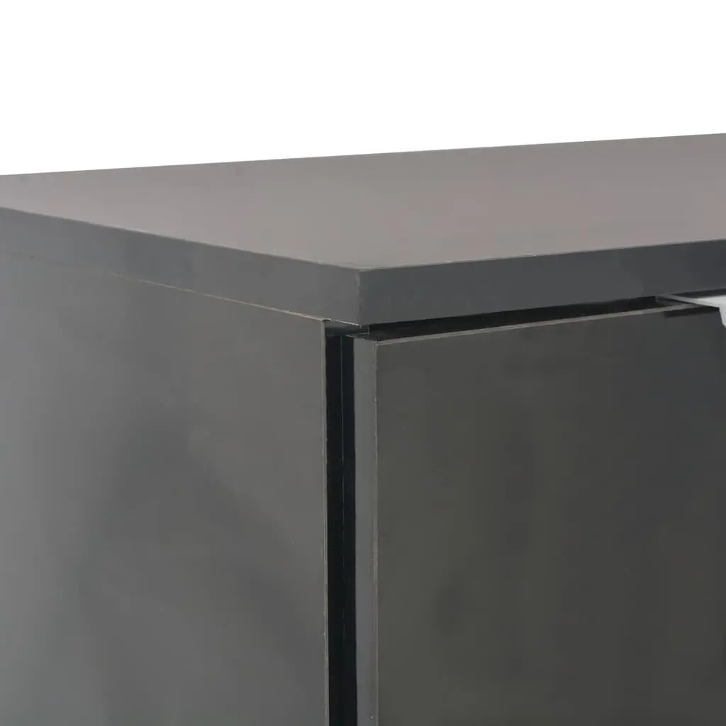 Sideboard Storage Cabinet 107x35x80.5cm High Gloss Black Buffet Drawers Doors