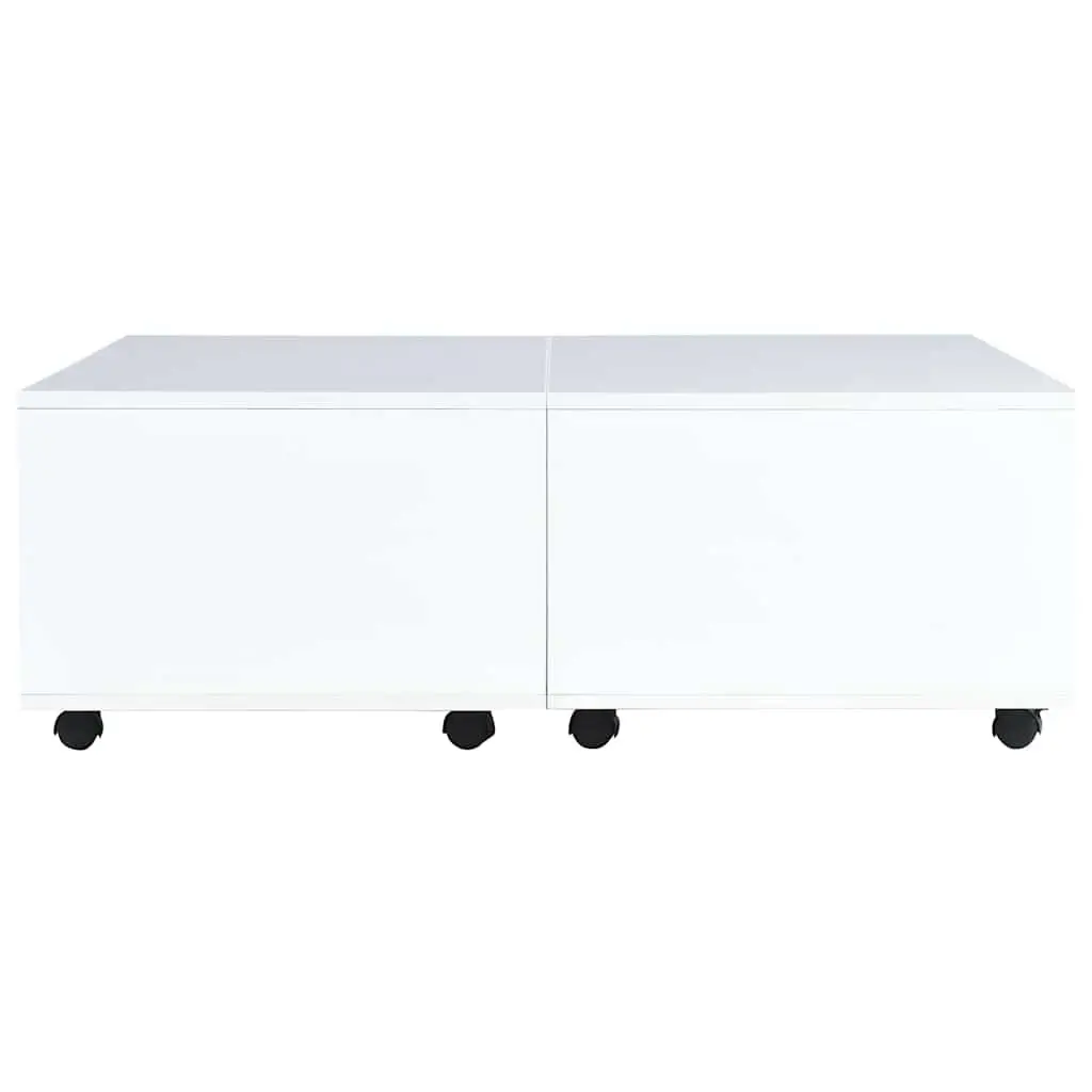Extendable Coffee Table High Gloss White Modern Living Room Furniture with