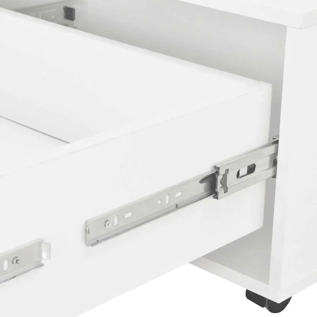 Extendable Coffee Table High Gloss White Modern Living Room Furniture with