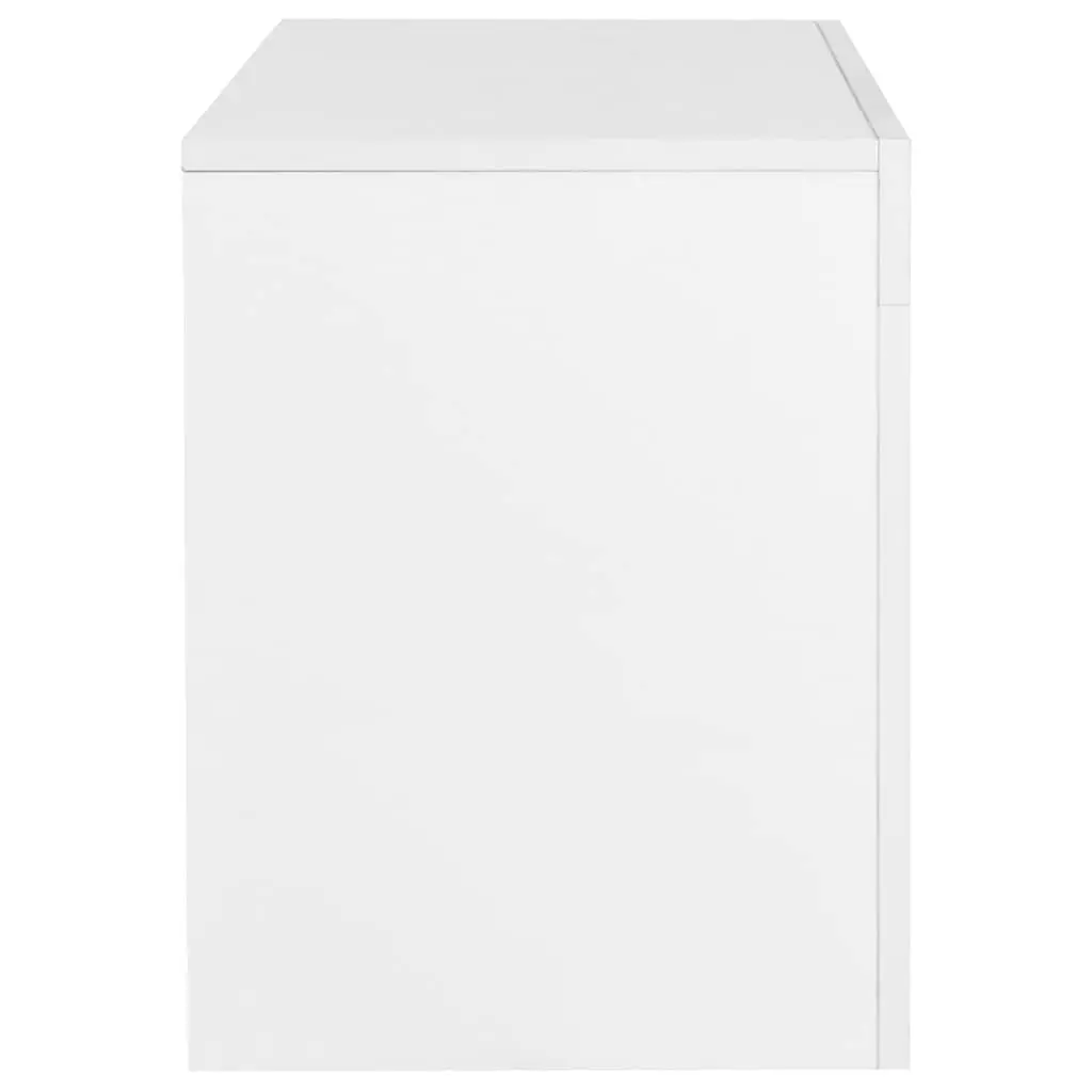 TV Cabinet Unit White High Gloss LED Lights Modern Living Room 130 x 35 x 45 cm