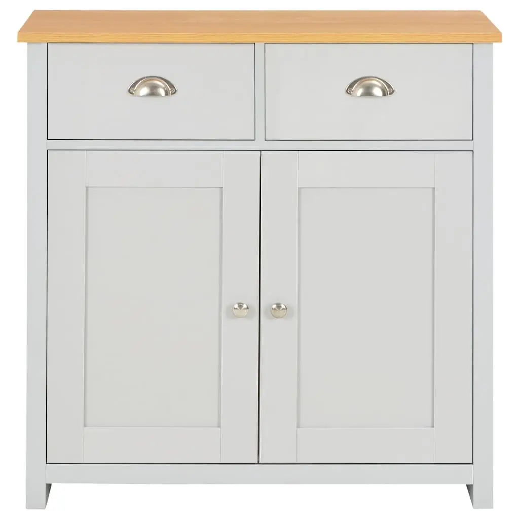 Sideboard Cabinet Grey Storage Buffet with Drawers Doors Living Room Hallway