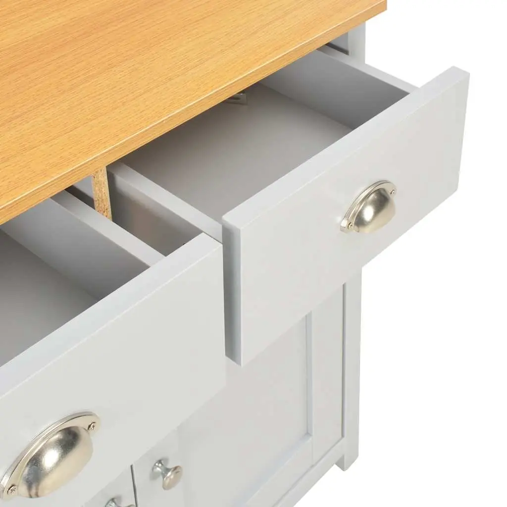Sideboard Cabinet Grey Storage Buffet with Drawers Doors Living Room Hallway