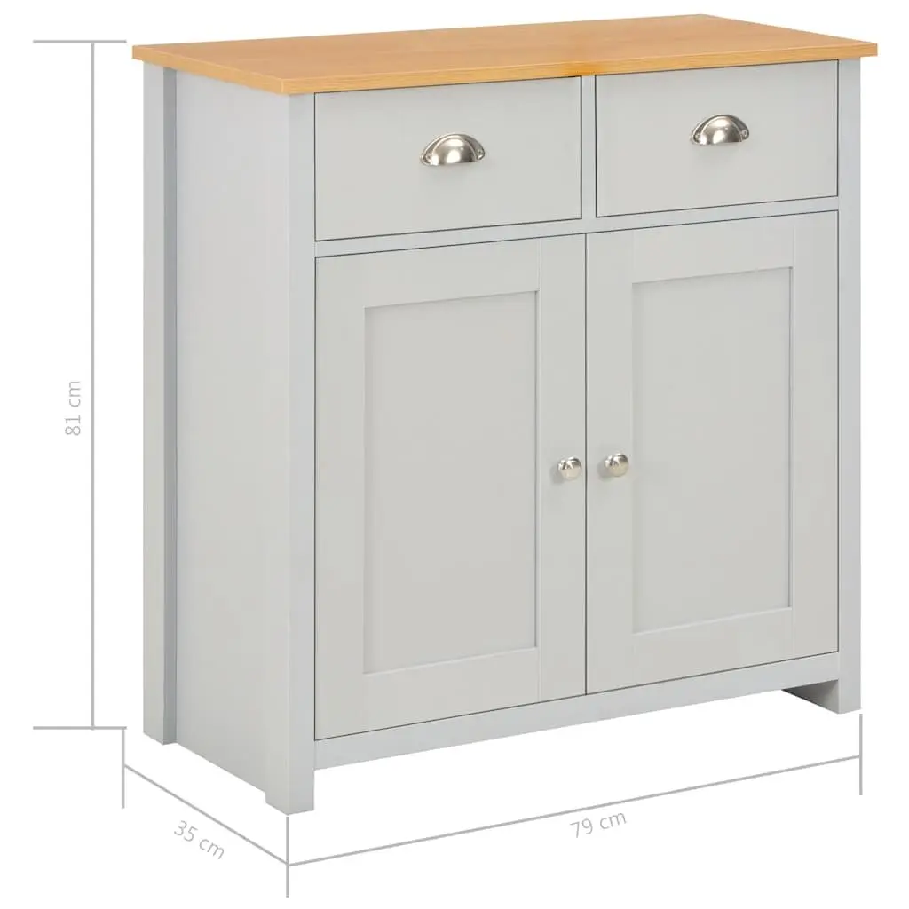 Sideboard Cabinet Grey Storage Buffet with Drawers Doors Living Room Hallway