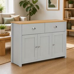 Grey Sideboard Storage Cabinet: 112 x 35 x 81 cm