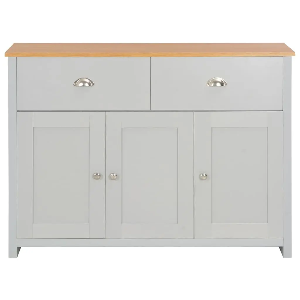 Sideboard Grey Storage Cabinet 2 Drawers 3 Doors Hallway Console Furniture