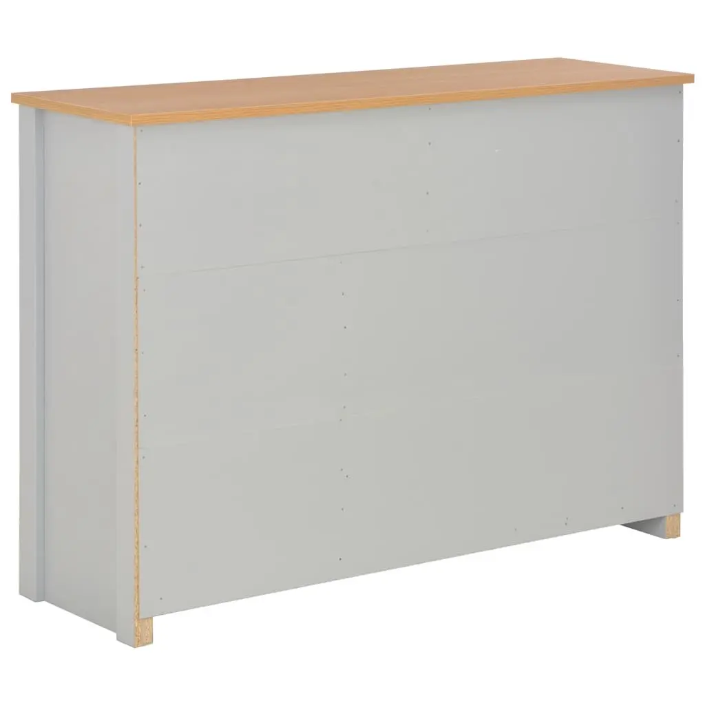 Sideboard Grey Storage Cabinet 2 Drawers 3 Doors Hallway Console Furniture