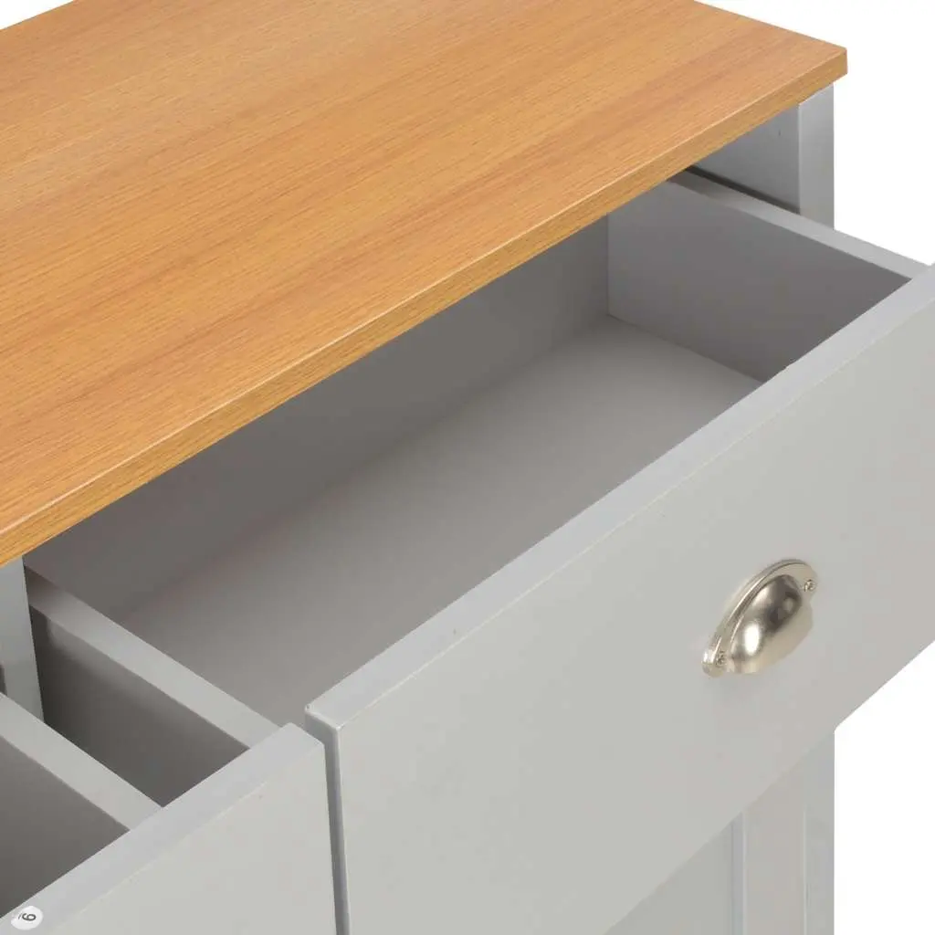Sideboard Grey Storage Cabinet 2 Drawers 3 Doors Hallway Console Furniture