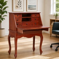 Wooden Secretary Desk: Dimensions 78L x 42W x 103H cm
