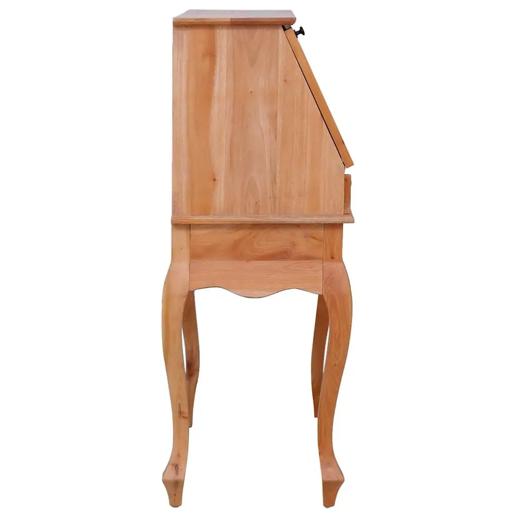Secretary Desk Home Office Solid Wood Flip Board Brown