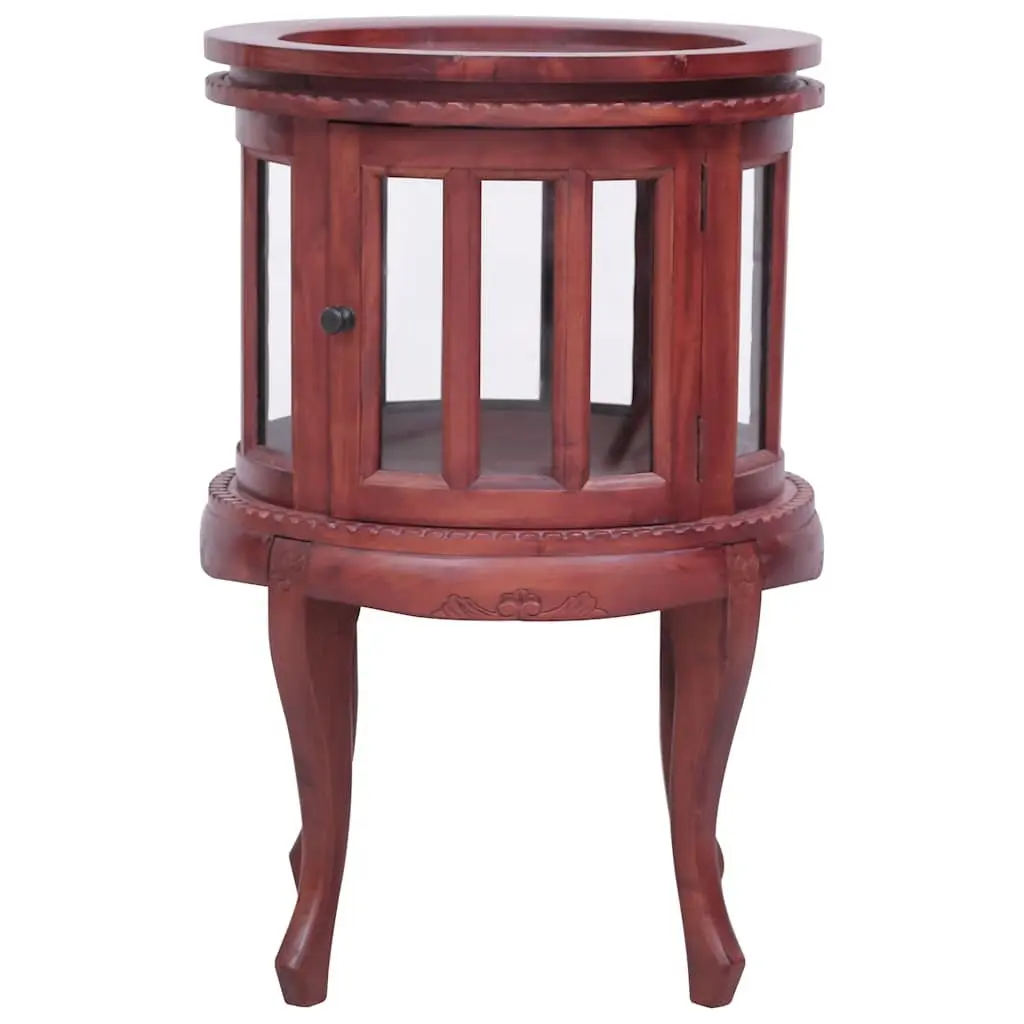 Wooden Vitrine Cabinet for Storage and Display 50 x 50 x 76 cm Brown Glass Front