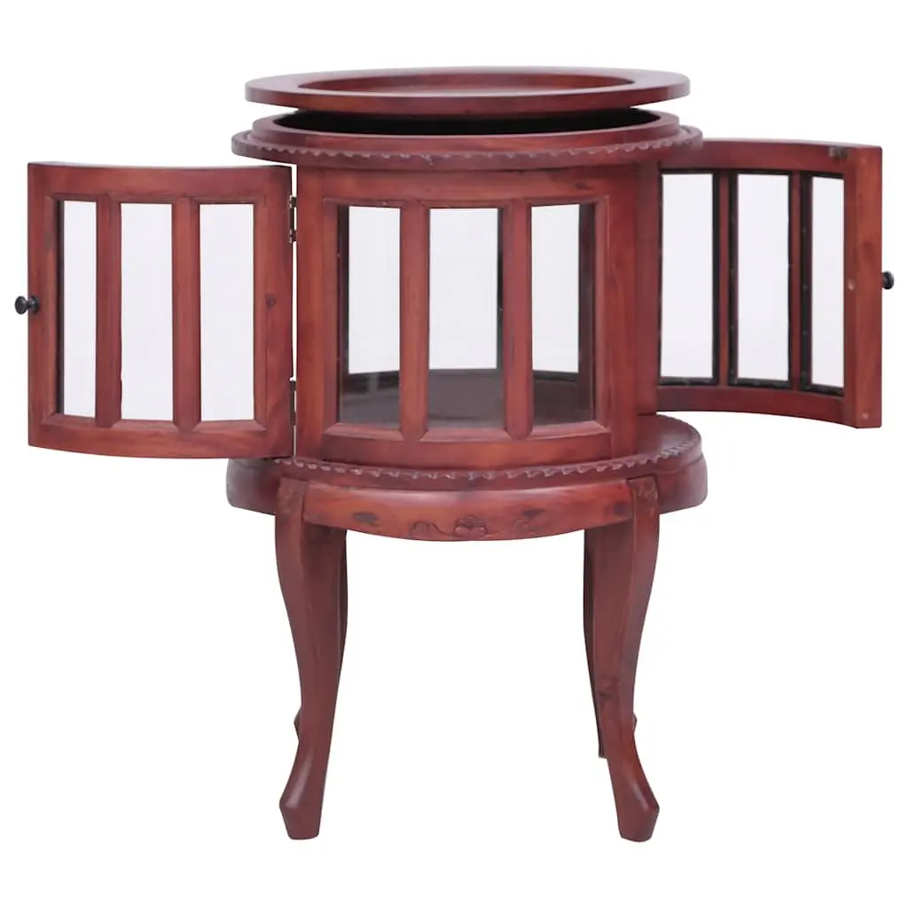 Wooden Vitrine Cabinet for Storage and Display 50 x 50 x 76 cm Brown Glass Front