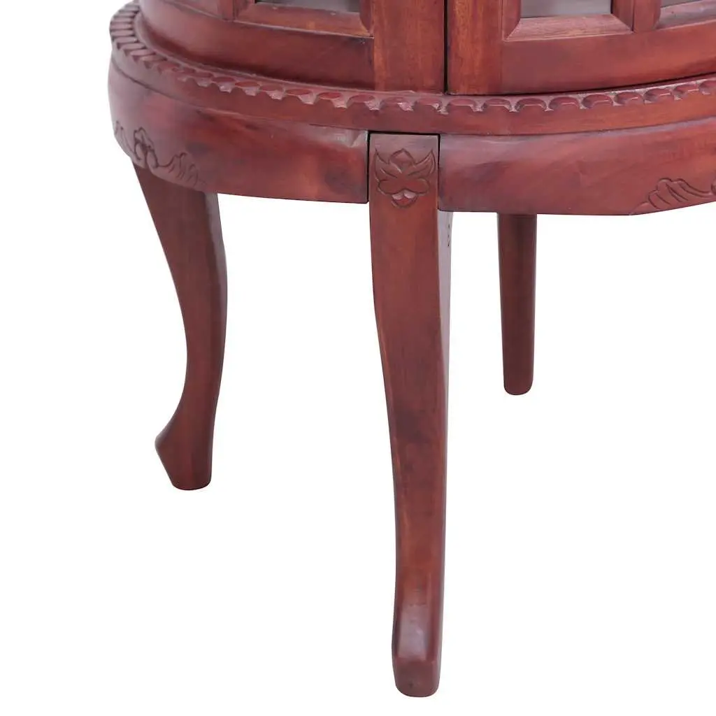 Wooden Vitrine Cabinet for Storage and Display 50 x 50 x 76 cm Brown Glass Front