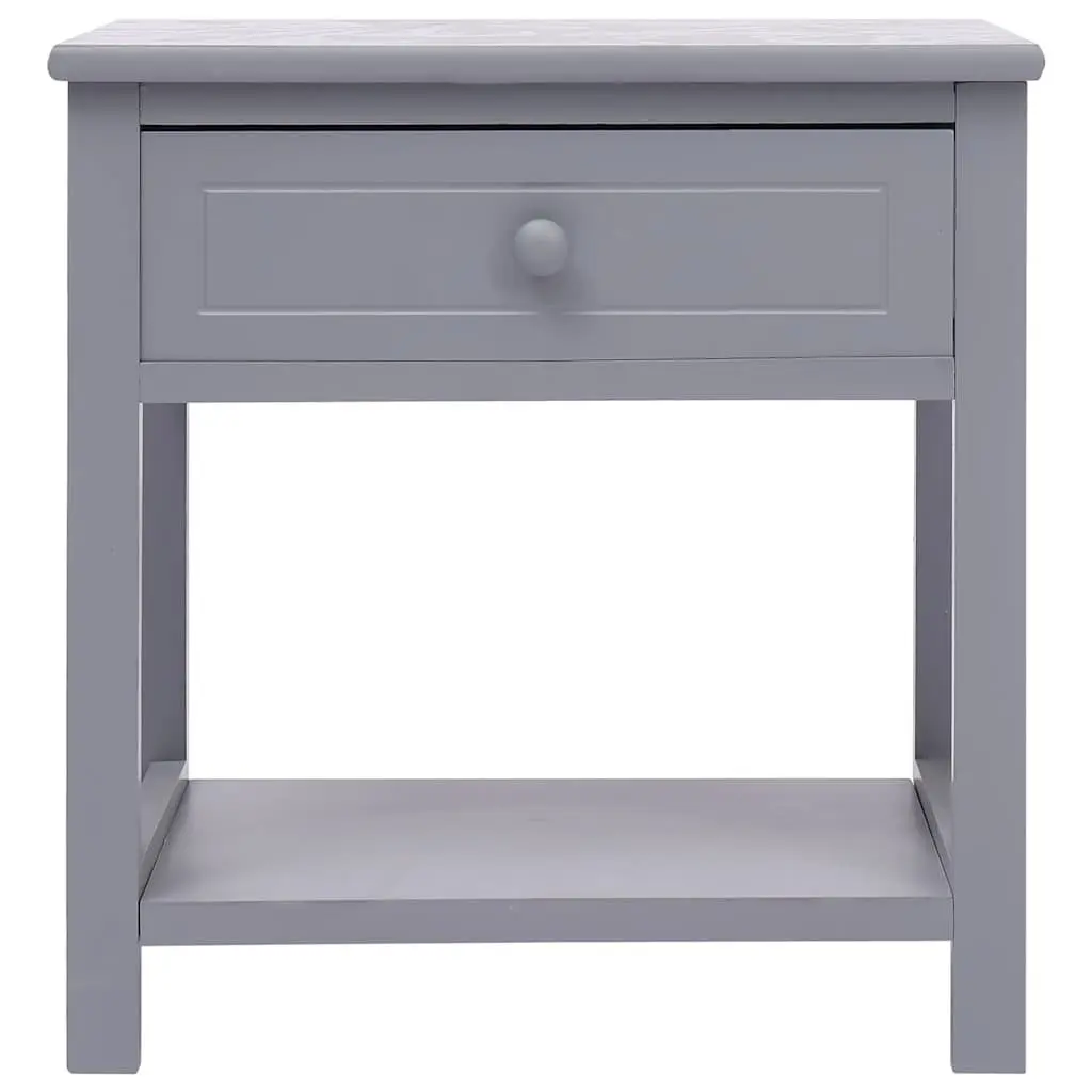 Wooden Nightstands Set of 2 Grey Compact 40x29x42 cm with Drawer and Shelf for Bedroom or Living Room Storage