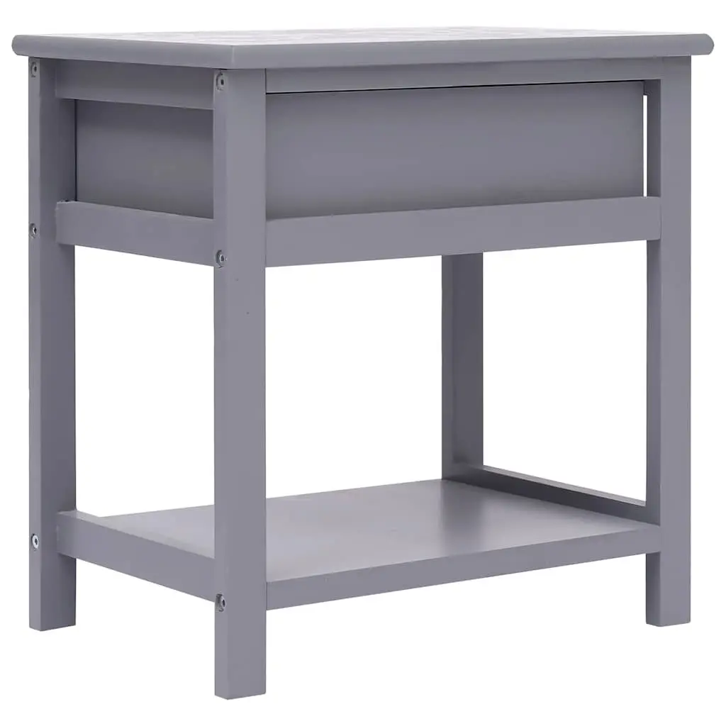 Wooden Nightstands Set of 2 Grey Compact 40x29x42 cm with Drawer and Shelf for Bedroom or Living Room Storage