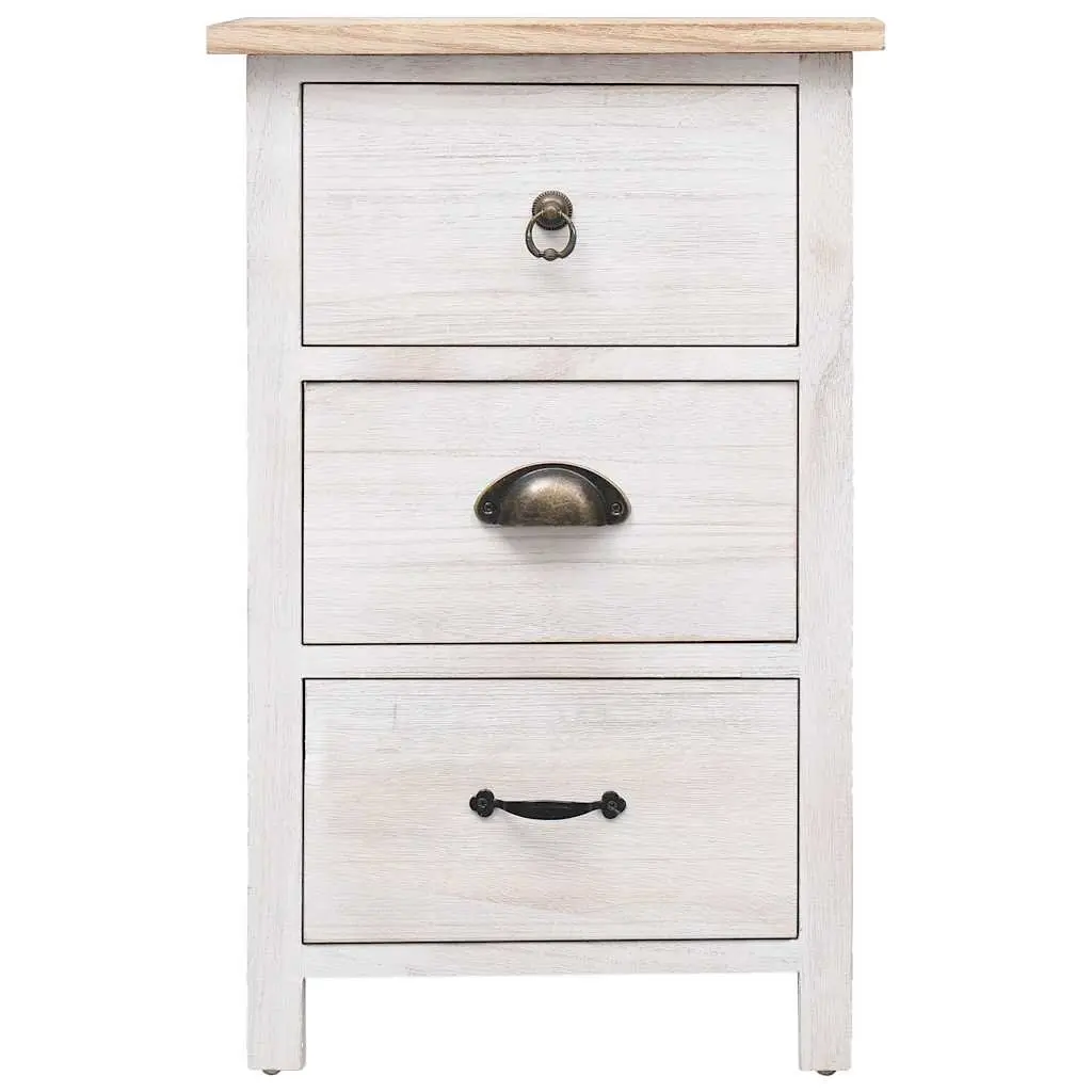 White Paulownia Wood Side Cabinet 35x25x57cm