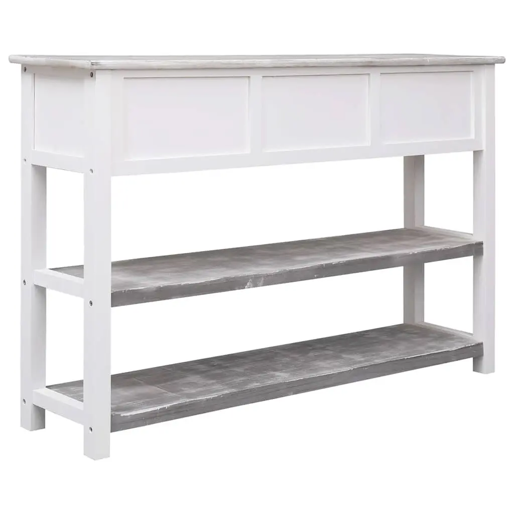 Wooden Sideboard Storage Cabinet for Living Room Grey 115cm with 3 Drawers and 2 Shelves