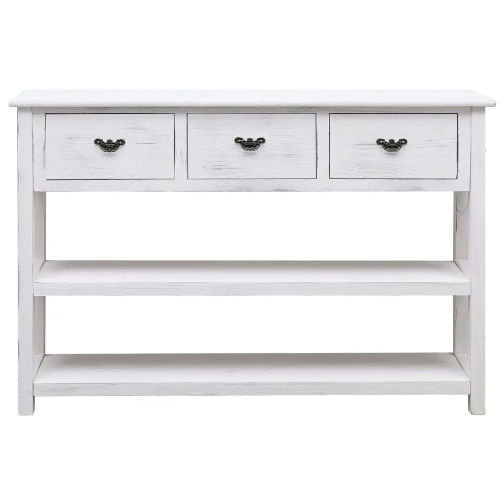 Wooden Sideboard Storage Cabinet for Home 115 x 30 x 76 cm White 3 Drawers 2 Shelves
