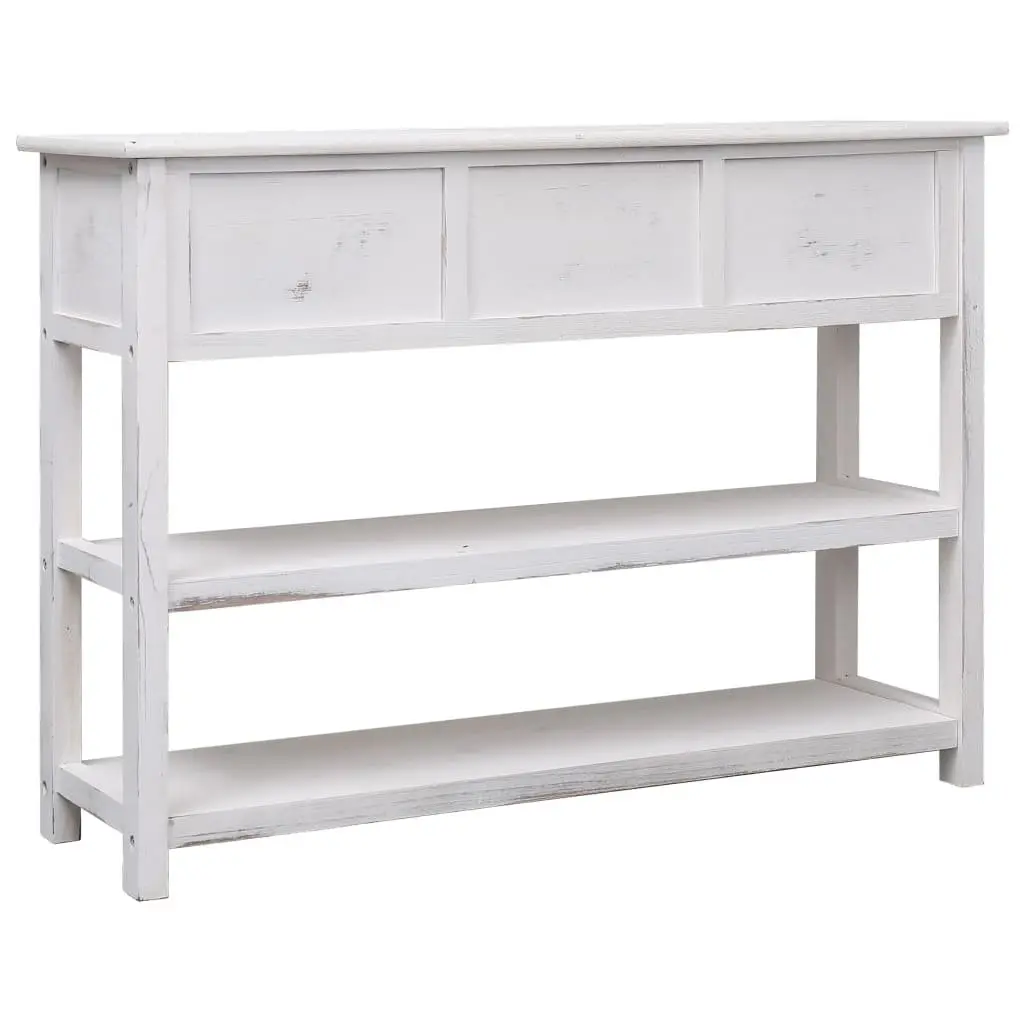 Wooden Sideboard Storage Cabinet for Home 115 x 30 x 76 cm White 3 Drawers 2 Shelves