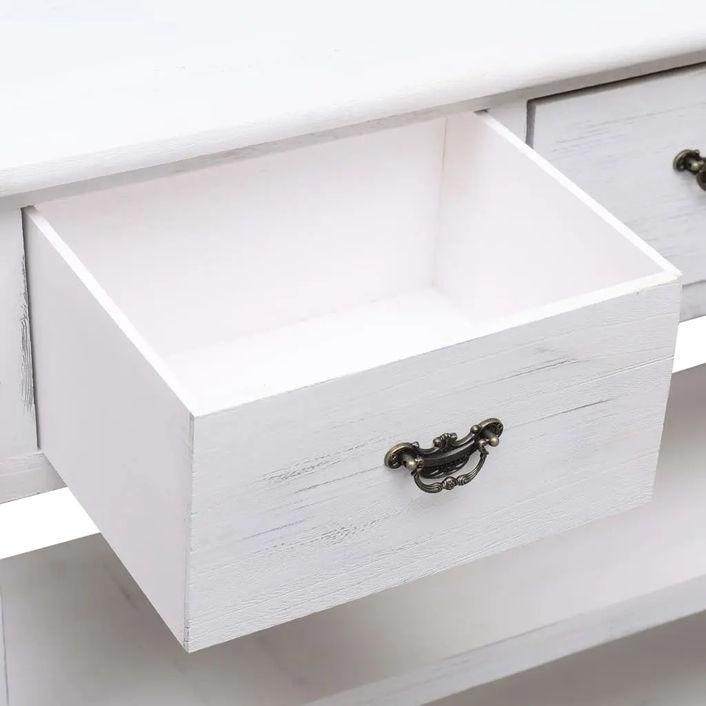 Wooden Sideboard Storage Cabinet for Home 115 x 30 x 76 cm White 3 Drawers 2 Shelves