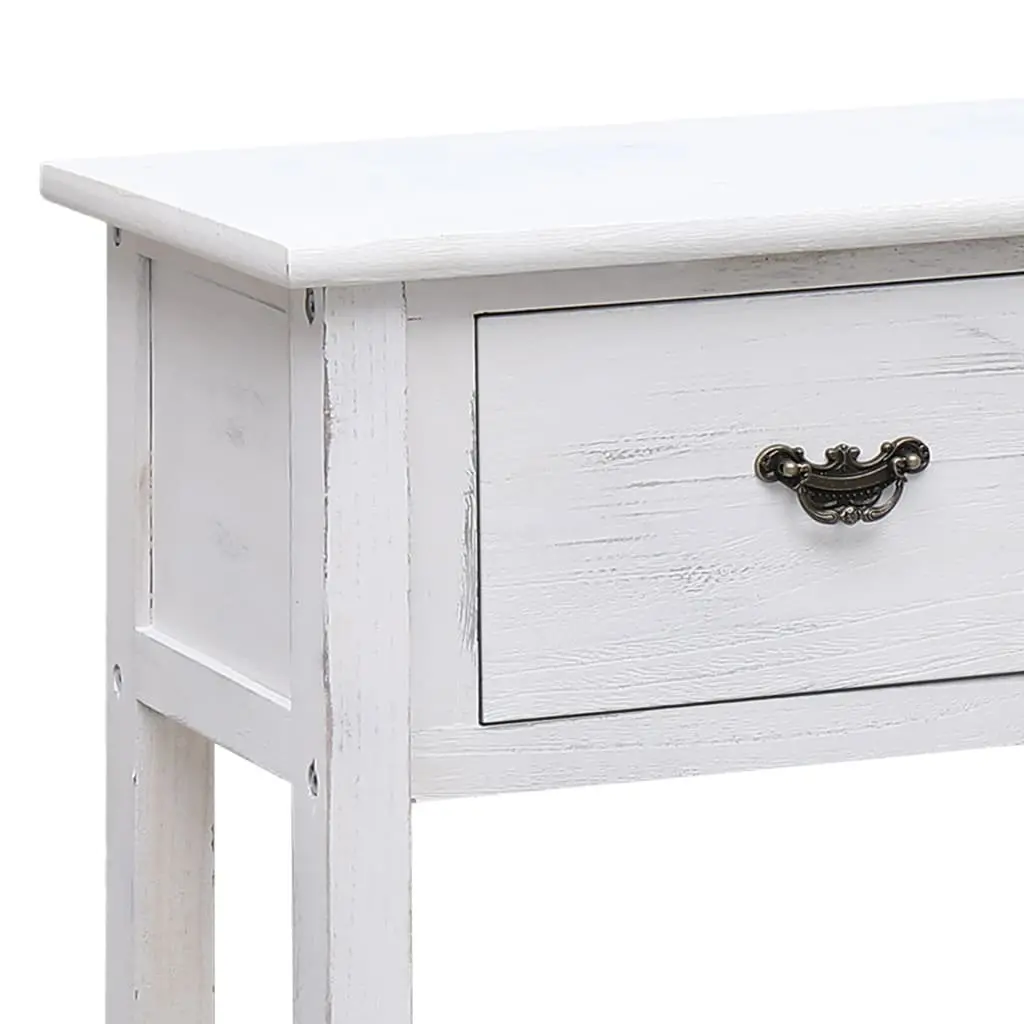 Wooden Sideboard Storage Cabinet for Home 115 x 30 x 76 cm White 3 Drawers 2 Shelves