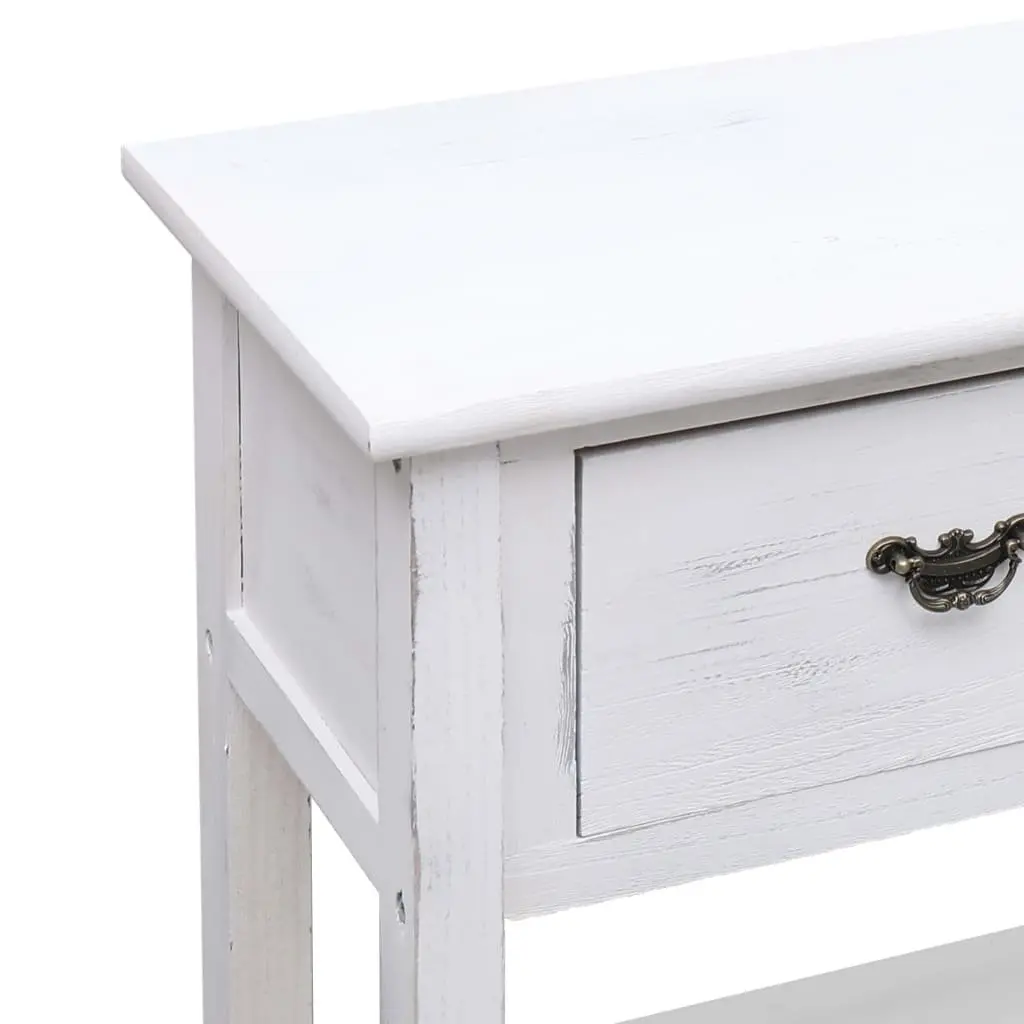 Wooden Sideboard Storage Cabinet for Home 115 x 30 x 76 cm White 3 Drawers 2 Shelves