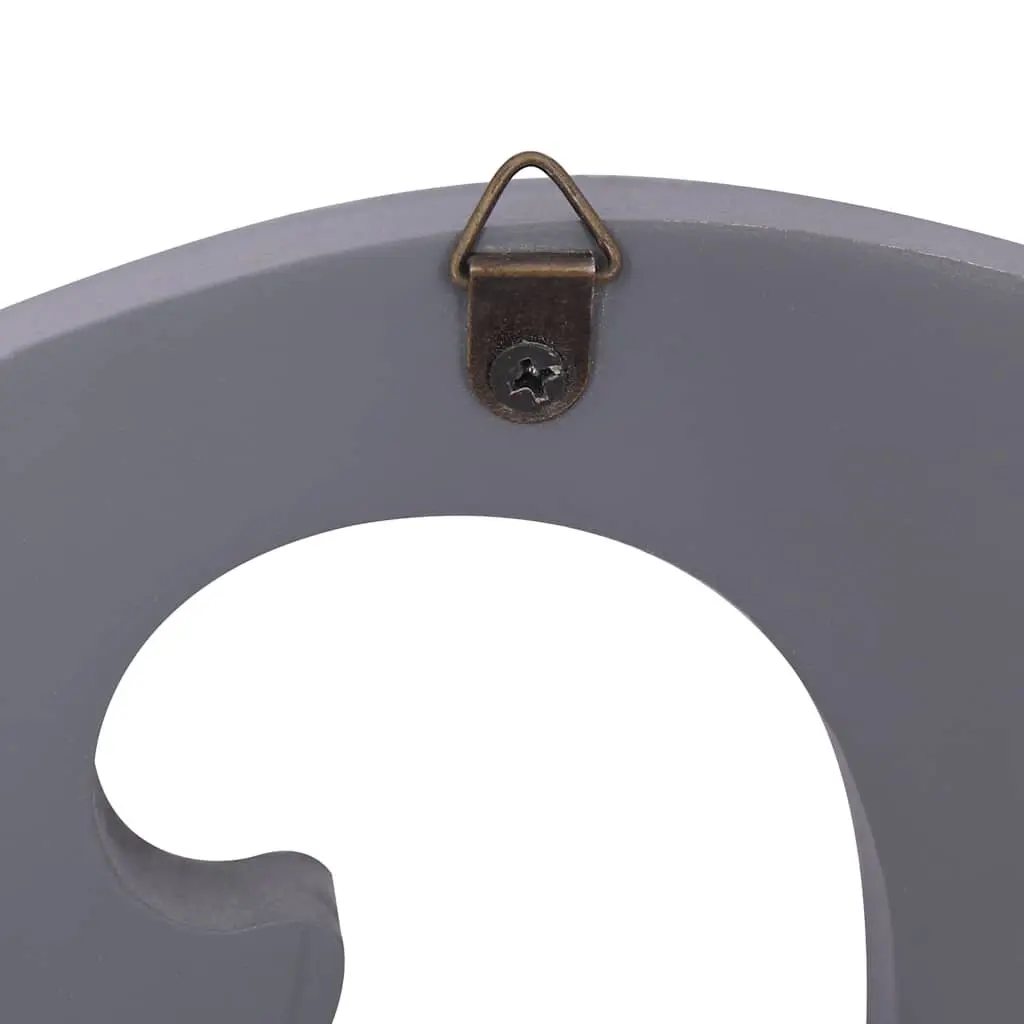 Wall Mounted Coat Rack Grey Family Cutout Design 5 Hooks Home Entryway Organizer