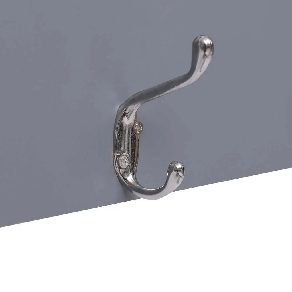 Wall Mounted Coat Rack for Home Use Grey 74 x 29.5 cm 5 Hooks