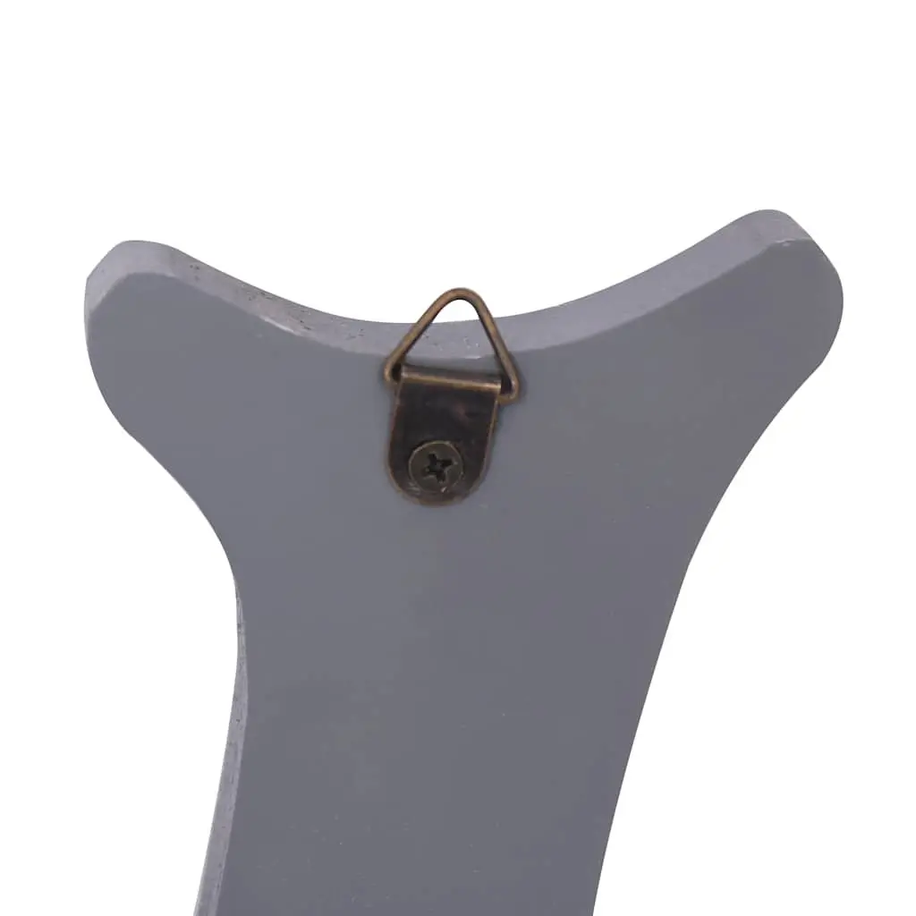 Wall Mounted Coat Rack for Home Use Grey 74 x 29.5 cm 5 Hooks