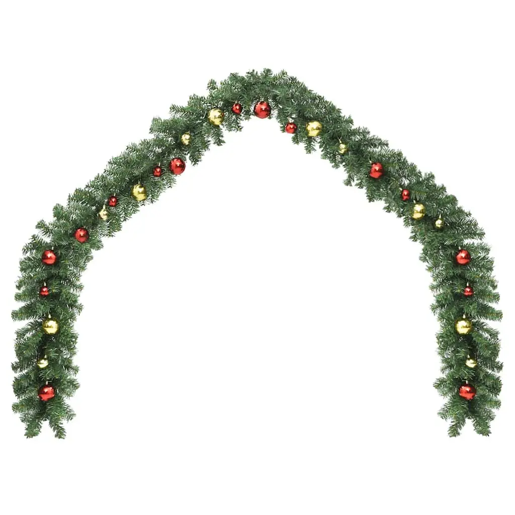 Christmas Garland Indoor Outdoor 5m Green Decorated Baubles