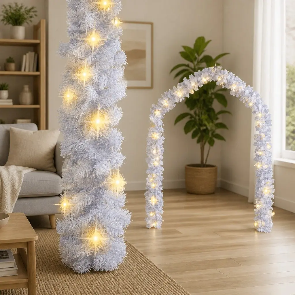 Christmas Garland LED Lights 10m White Indoor Outdoor Decoration Stair Handrail