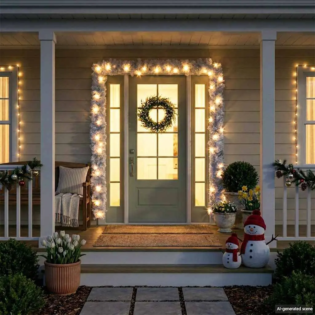 Christmas Garland LED Lights 10m White Indoor Outdoor Decoration Stair Handrail