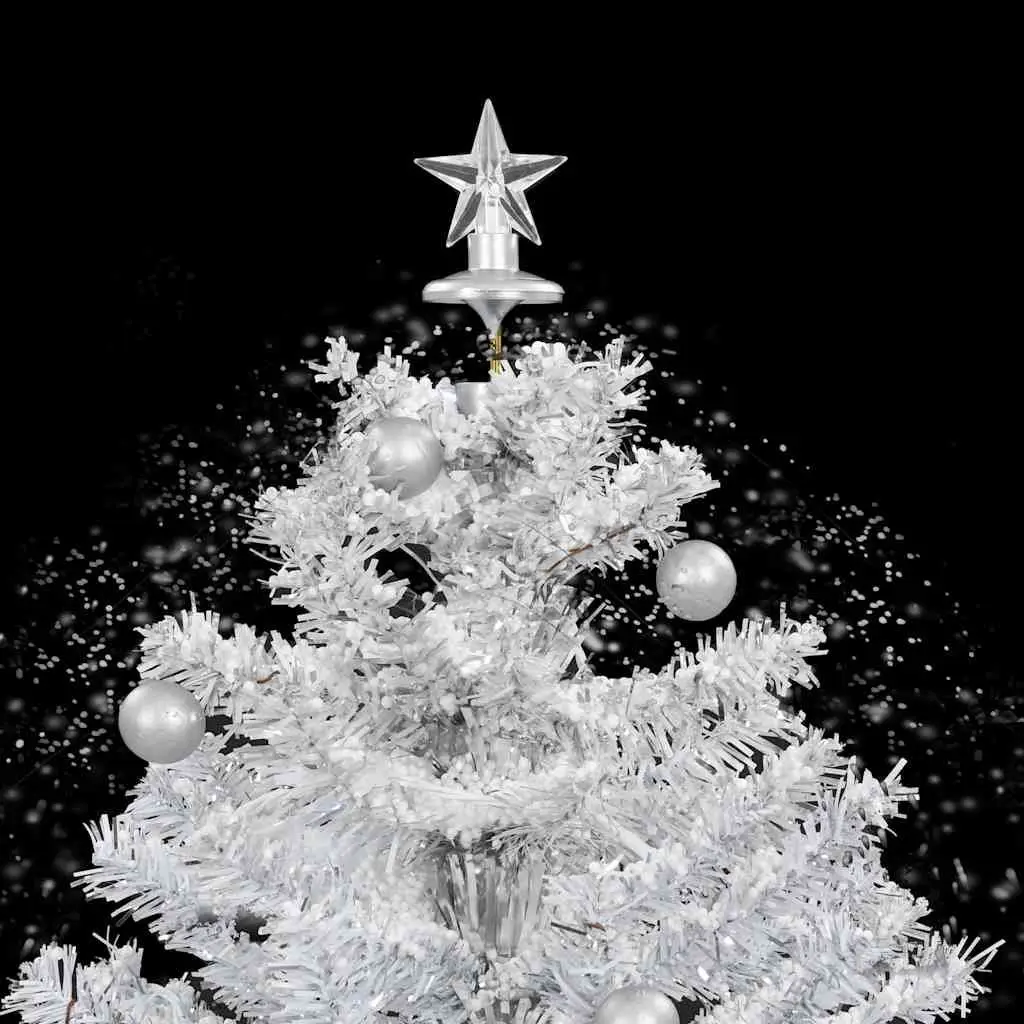 White Snowing Christmas Tree with Lights, 75cm