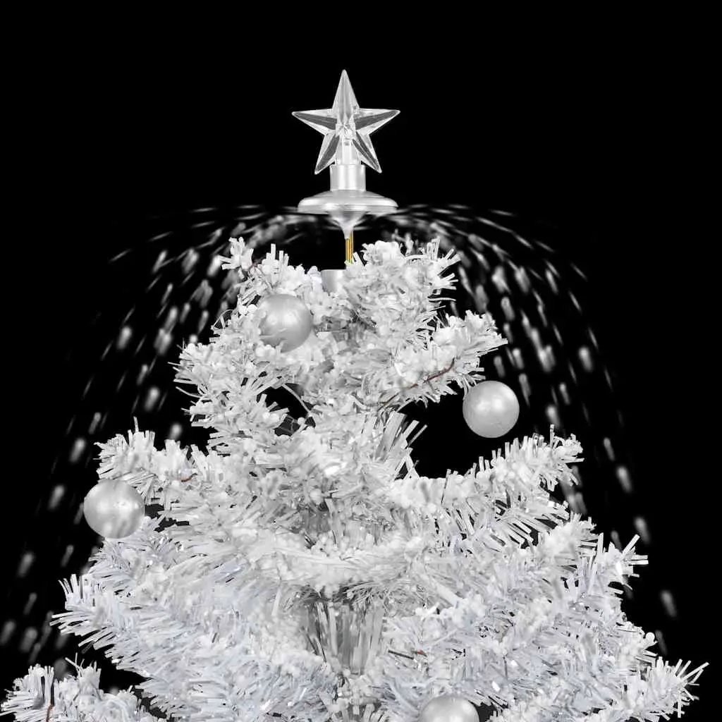 White Snowing Christmas Tree with Lights, 75cm