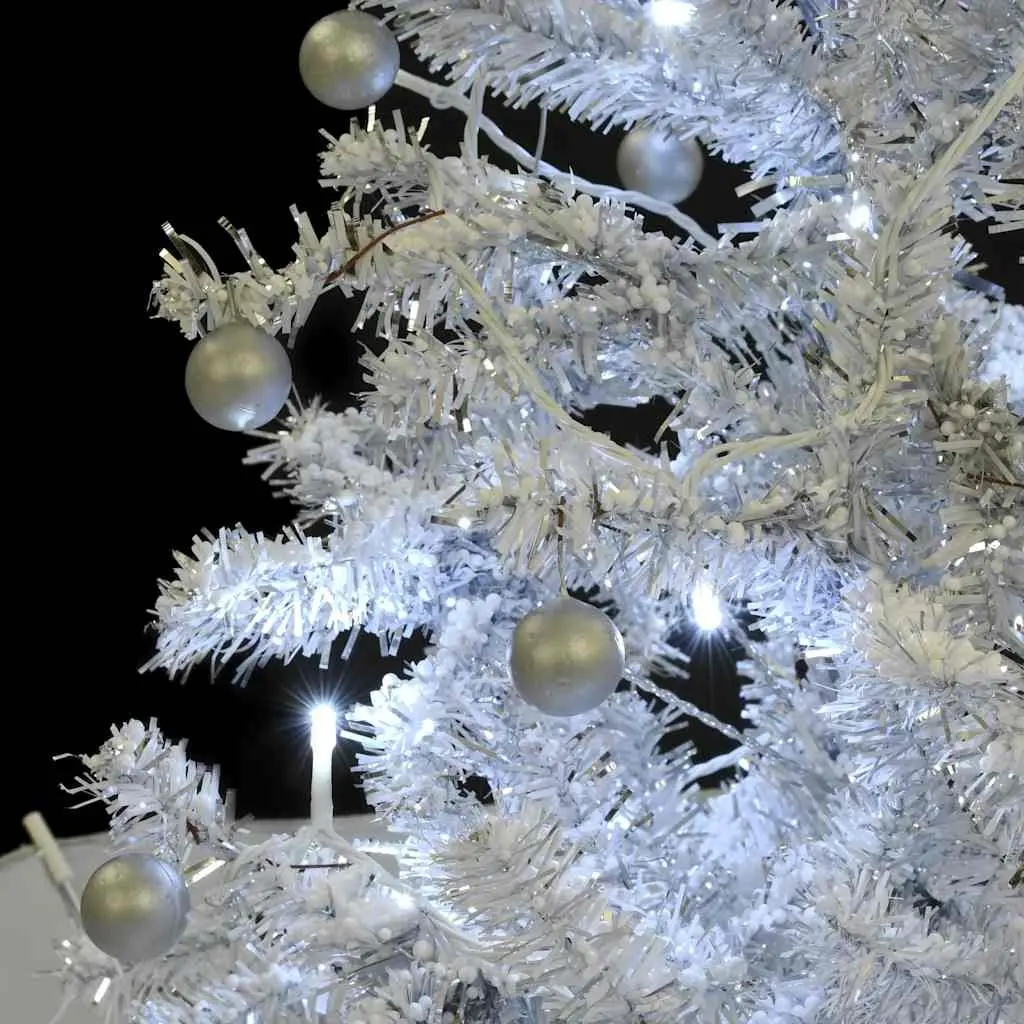 White Snowing Christmas Tree with Lights, 75cm